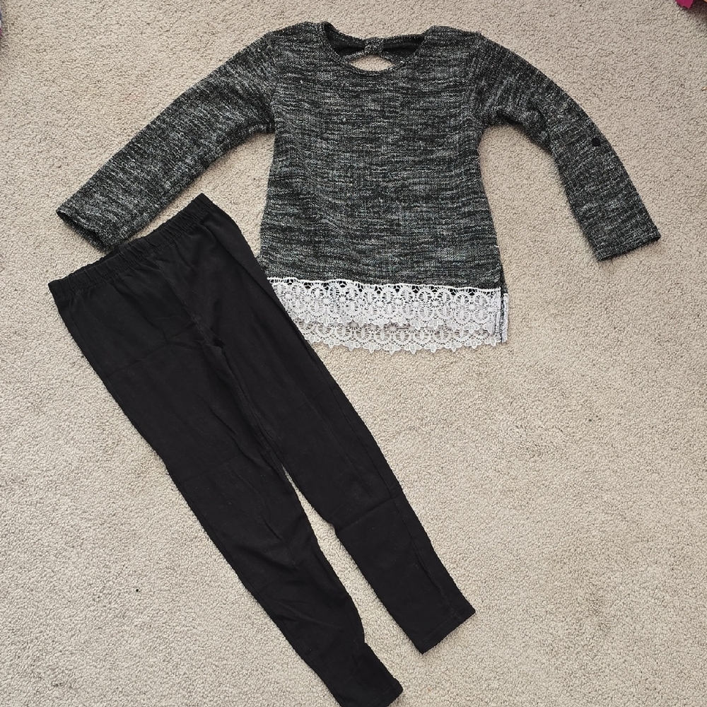 Kensie Charcoal Knit Top